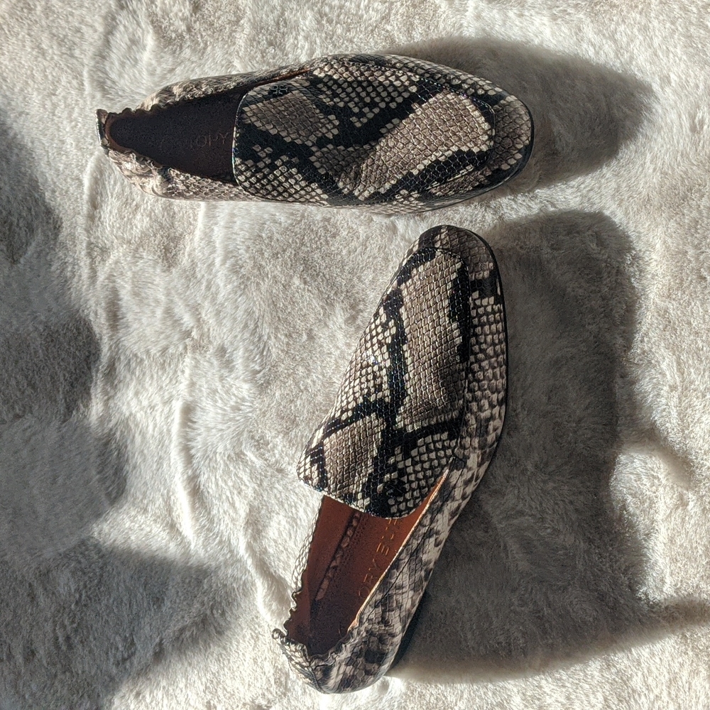 Tory Burch Leather Snake Print Loafer